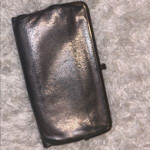 Metallic hobo wallet